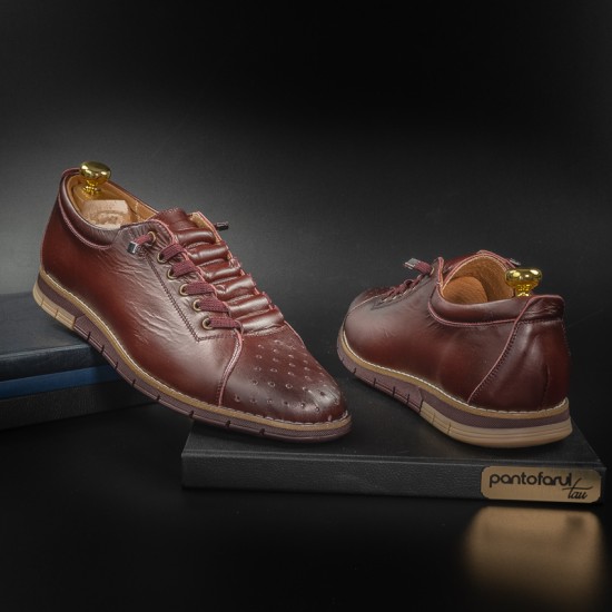 *Pantofi din piele naturala cu SIRET ELASTIC PERF VISINIU COD 008 - Pantofi - oferit de unuplusunugratis.ro