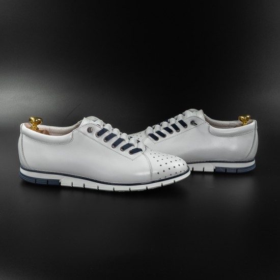 *Pantofi din piele naturala cu SIRET ELASTIC PERF ALB COD 008 - Pantofi - oferit de unuplusunugratis.ro