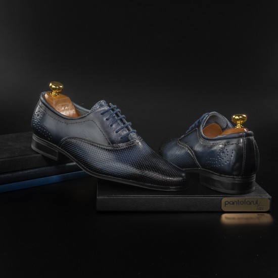 *Pantofi din piele naturala COD 004 Bleumarin - Pantofi - oferit de unuplusunugratis.ro