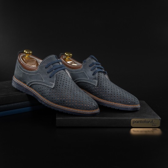 *Pantofi din piele naturala COD 002 Bleumarin - Pantofi - oferit de unuplusunugratis.ro